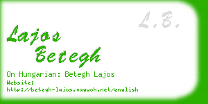 lajos betegh business card